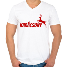 PRINTFASHION KARÁCSONY 2 - Férfi V-nyakú póló - Fehér férfi póló