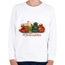 PRINTFASHION Karácsony bakancs,sapka, dísz - Gyerek pulóver - Fehér gyerek pulóver, kardigán