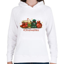 PRINTFASHION Karácsony bakancs,sapka, dísz - Női kapucnis pulóver - Fehér női pulóver, kardigán