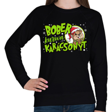 PRINTFASHION Karácsony Bober xmas - Női pulóver - Fekete