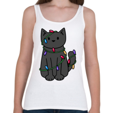 PRINTFASHION Karácsony cica - Női atléta - Fehér