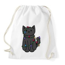 PRINTFASHION Karácsony cica - Sportzsák, Tornazsák - Fehér tornazsák