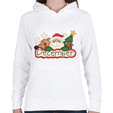 PRINTFASHION Karácsony - December Mézi Télapó Rénszarvas - Női kapucnis pulóver - Fehér női pulóver, kardigán