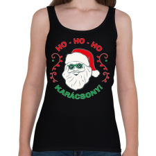PRINTFASHION Karácsony - Ho Ho Ho - Női atléta - Fekete női trikó