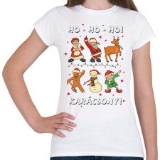 PRINTFASHION Karácsony - hohoho - télapó és barátai - Női póló - Fehér női póló