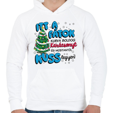 PRINTFASHION Karácsony Itt a fátok family guy - Férfi kapucnis pulóver - Fehér
