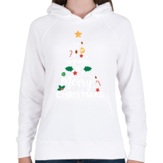 PRINTFASHION Karácsony ! - karácsonyfa_ - Női kapucnis pulóver - Fehér