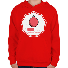 PRINTFASHION KARÁCSONY LOADING 2 - Gyerek kapucnis pulóver - Piros gyerek pulóver, kardigán