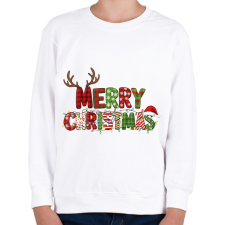 PRINTFASHION Karácsony Merry Christmas - Gyerek pulóver - Fehér gyerek pulóver, kardigán