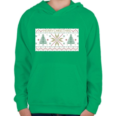 PRINTFASHION Karácsony mintázat - Gyerek kapucnis pulóver - Zöld