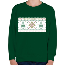 PRINTFASHION Karácsony mintázat - Gyerek pulóver - Sötétzöld gyerek pulóver, kardigán