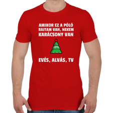 PRINTFASHION KARÁCSONY MODE ON - Férfi póló - Piros férfi póló