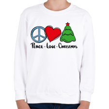 PRINTFASHION Karácsony - peace love christmas - Gyerek pulóver - Fehér gyerek pulóver, kardigán