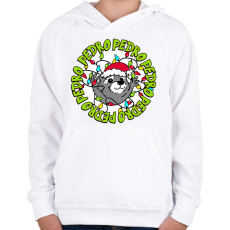 PRINTFASHION Karácsony Pedro xmas - Gyerek kapucnis pulóver - Fehér