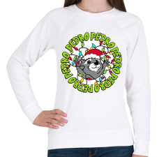 PRINTFASHION Karácsony Pedro xmas - Női pulóver - Fehér női pulóver, kardigán