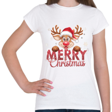 PRINTFASHION karácsony rénszarvas - Női póló - Fehér női póló