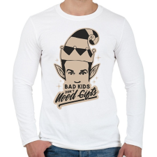 PRINTFASHION Karácsony - Rossz gyerekek nem akarnak ajándékot - Férfi hosszú ujjú póló - Fehér férfi póló