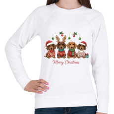 PRINTFASHION karácsony tacskós - Női pulóver - Fehér