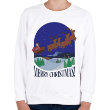 PRINTFASHION Karácsony télapó szánon - Gyerek pulóver - Fehér gyerek pulóver, kardigán