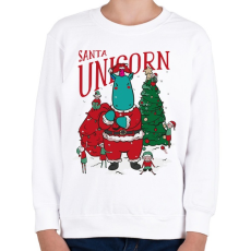 PRINTFASHION Karácsony - télapó unikornis - Gyerek pulóver - Fehér