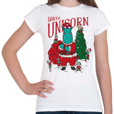 PRINTFASHION Karácsony - télapó unikornis - Női póló - Fehér női póló