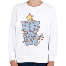 PRINTFASHION Karácsonyfa cica - Gyerek pulóver - Fehér gyerek pulóver, kardigán