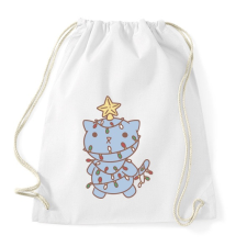 PRINTFASHION Karácsonyfa cica - Sportzsák, Tornazsák - Fehér tornazsák