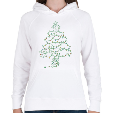 PRINTFASHION Karácsonyfa égő - Női kapucnis pulóver - Fehér női pulóver, kardigán