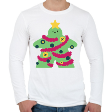 PRINTFASHION Karácsonyfa ember - Férfi hosszú ujjú póló - Fehér férfi póló