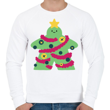 PRINTFASHION Karácsonyfa ember - Férfi pulóver - Fehér férfi pulóver, kardigán