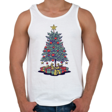 PRINTFASHION Karácsonyfa - Férfi atléta - Fehér