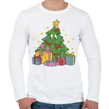 PRINTFASHION Karácsonyfa - Férfi hosszú ujjú póló - Fehér férfi póló