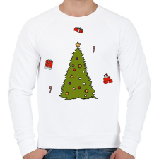 PRINTFASHION Karácsonyfa - Férfi pulóver - Fehér férfi pulóver, kardigán