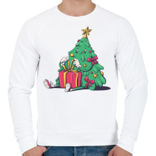PRINTFASHION Karácsonyfa - Férfi pulóver - Fehér férfi pulóver, kardigán