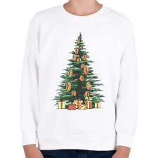 PRINTFASHION Karácsonyfa hotdoggal - Gyerek pulóver - Fehér gyerek pulóver, kardigán