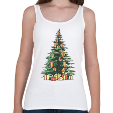 PRINTFASHION Karácsonyfa hotdoggal - Női atléta - Fehér női trikó