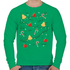 PRINTFASHION Karácsonyfa jelmez - Férfi pulóver - Zöld
