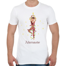 PRINTFASHION Karácsonyfa jóga póz - Férfi póló - Fehér férfi póló