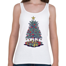 PRINTFASHION Karácsonyfa - Női atléta - Fehér női trikó