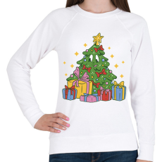 PRINTFASHION Karácsonyfa - Női pulóver - Fehér