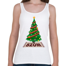 PRINTFASHION Karácsonyfa szom - Női atléta - Fehér női trikó