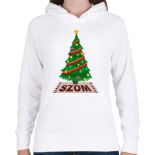 PRINTFASHION Karácsonyfa szom - Női kapucnis pulóver - Fehér női pulóver, kardigán