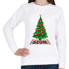 PRINTFASHION Karácsonyfa szom - Női pulóver - Fehér női pulóver, kardigán