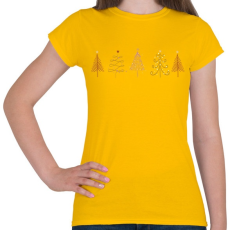 PRINTFASHION Karácsonyfák - Női póló - Sárga