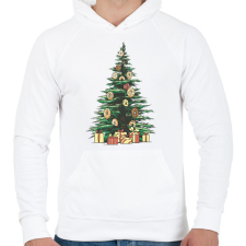 PRINTFASHION Karácsonyfánk - Férfi kapucnis pulóver - Fehér férfi pulóver, kardigán