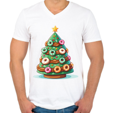 PRINTFASHION Karácsonyfánk - Férfi V-nyakú póló - Fehér férfi póló