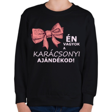 PRINTFASHION Karácsonyi ajándék - kislány - Gyerek pulóver - Fekete