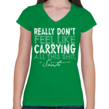 PRINTFASHION Karácsonyi ajándék - Női V-nyakú póló - Zöld női póló