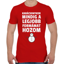 PRINTFASHION KARÁCSONYI ALAK - Férfi póló - Piros férfi póló