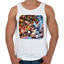 PRINTFASHION Karácsonyi angyal - Férfi atléta - Fehér női trikó